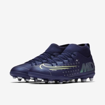 Nike Jr. Mercurial Superfly 7 Club MDS MG - Nagyobb Gyerek Focicipő - Kék/Fehér/Fekete/Metal Titán